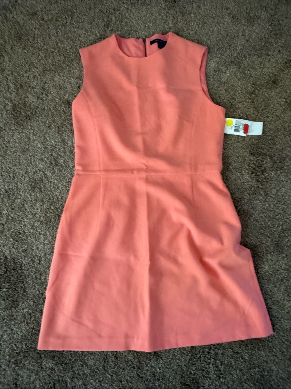 French Connection Coral-Peach Sleeveless Shift Dress